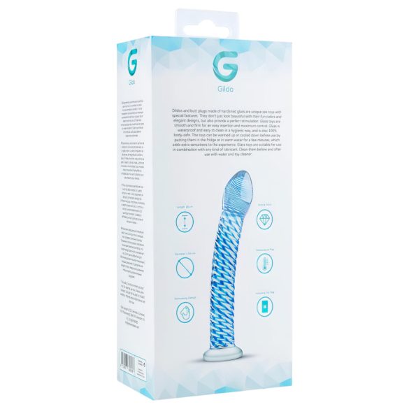 Gildo Glass No. 5 - Spiral Glass Dildo (Clear Blue)