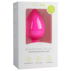 EasyToys Diamond - white‑gem anal plug (large, pink)