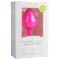 Easytoys Diamond - White Gem Anal Plug (Medium) - Pink