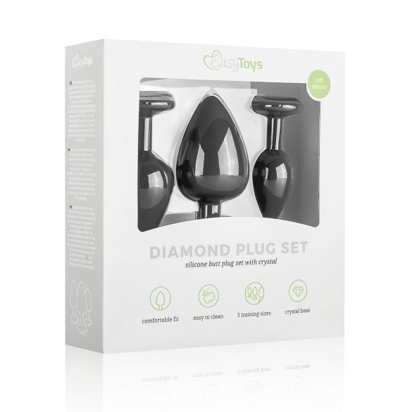 Easytoys Diamond - Black Anal Plug Set