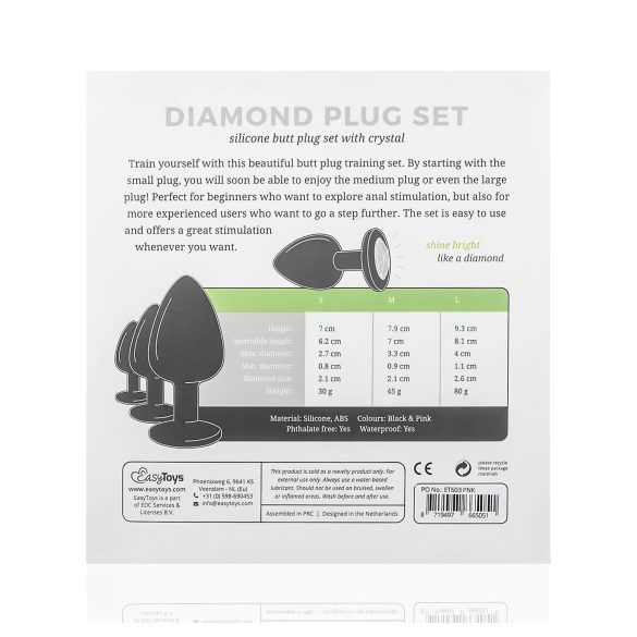 Easytoys Diamond - Black Anal Plug Set