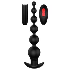   Cheeky Love - Rechargeable Beaded Anal Vibrator with Remote (Black)