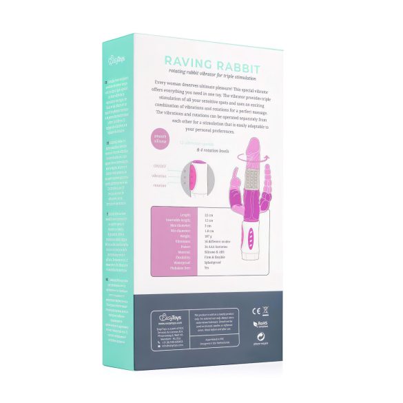 Easytoys Raving Rabbit - Triple Pleasure Vibrator (Pink)
