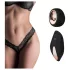 Pantyrebel - black rechargeable remote‑controlled lace thong vibrator (S-L)