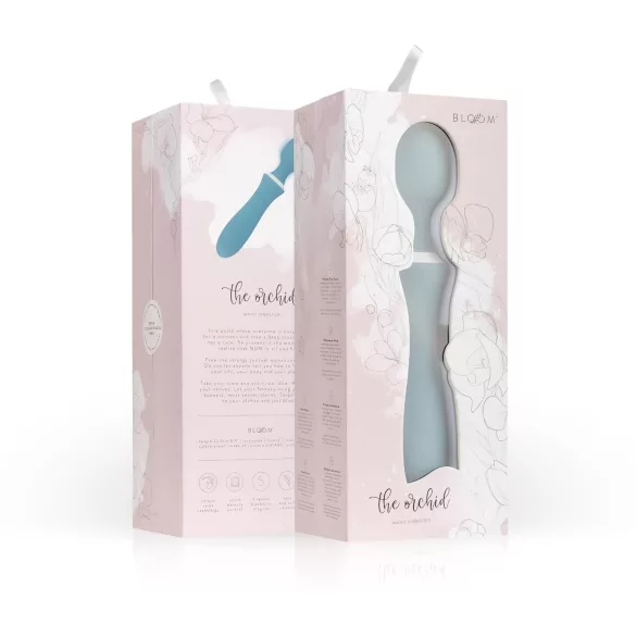 Bloom Orchid Wand - rechargeable massaging vibrator (turquoise)