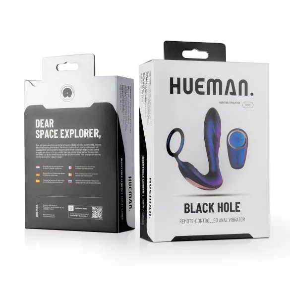 Hueman Black Hole - Purple Remote Anal Vibrator with Cock Ring