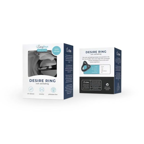 Easytoys Desire Ring - Flexible Penis and Testicle Ring (Black)