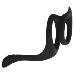   EasyToys Pleasure Ring - Flexible Black Penis and Testicle Ring