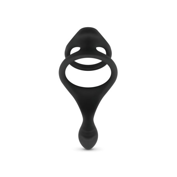 EasyToys Pleasure Ring - Flexible Black Penis and Testicle Ring