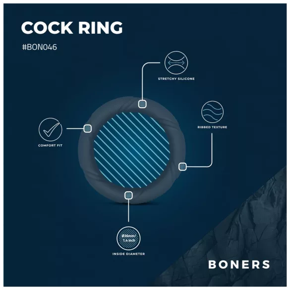 Boners Ergo - silicone cock ring (blue)