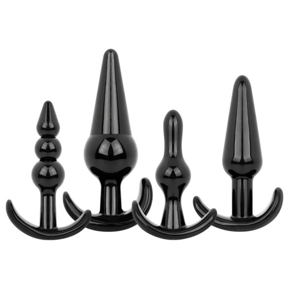 EasyToys - 4-Piece Anal Plug Set (Black)