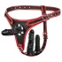 Easytoys - Strap-On with Triple Dildo (Black)