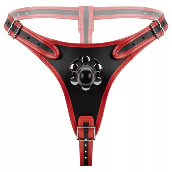 Easytoys - Strap-On with Triple Dildo (Black)