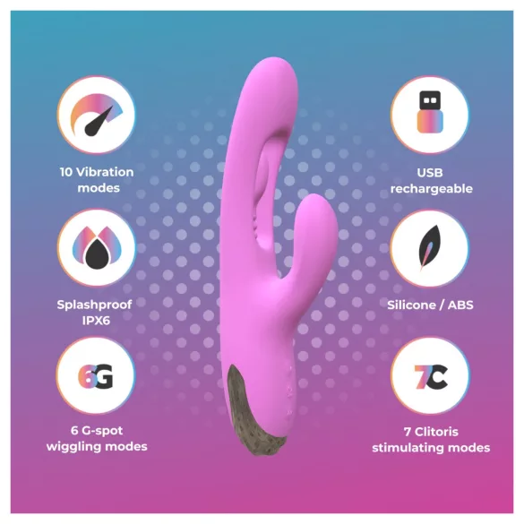 Good Vibes Only - clitoral vibrator with moving finger (purple)