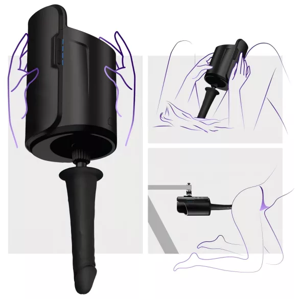 Kiiroo Lifelike Vacuum Dildo - 19cm (Black)