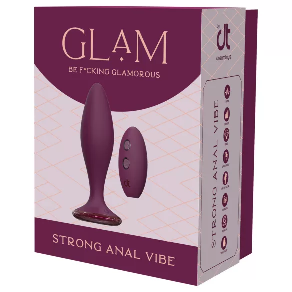 Glam - anal vibrator with remote control (purple)