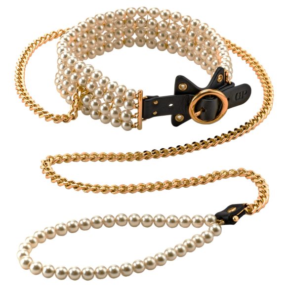 Allure - Beaded Collar with Leash (Black)