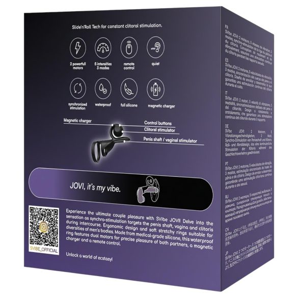 Snail Vibe Jovi - Couples' Ring & Vibrator (Black)