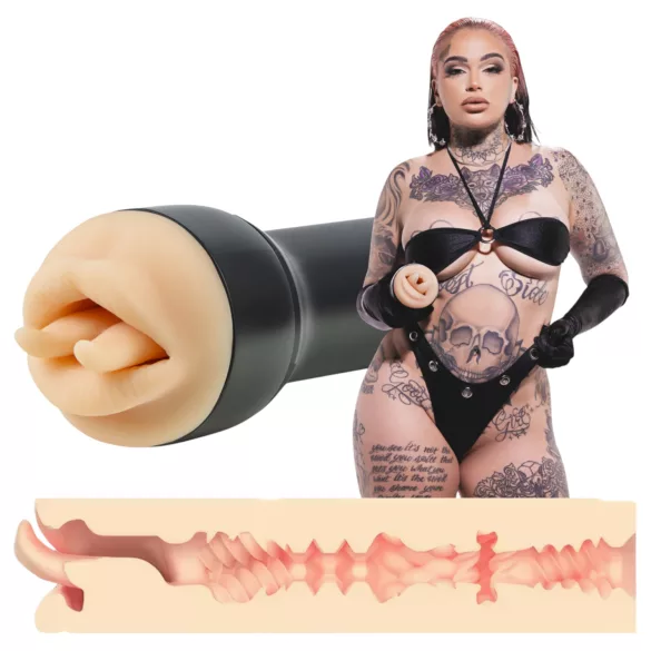Kiiroo Feel Leigh Raven - artificial mouth with cut tongue (natural)