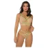 Zôf Rosie - Neon-Strap Bra and Thong Set (Nude/Green)