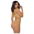 Zôf Rosie - Neon-Strap Bra and Thong Set (Nude/Green)