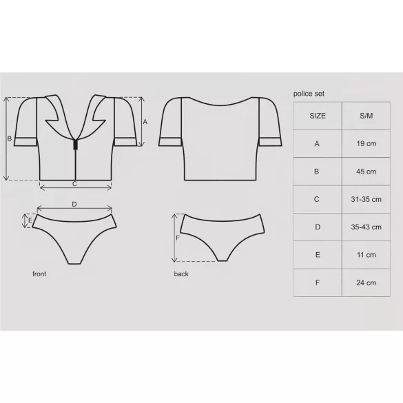 Obsessive Police - Sexy Officer Costume Set (S/M)