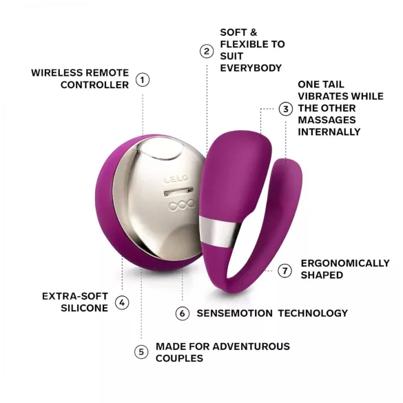 LELO Tiani 3 - Silicone Couples Vibrator (Purple)