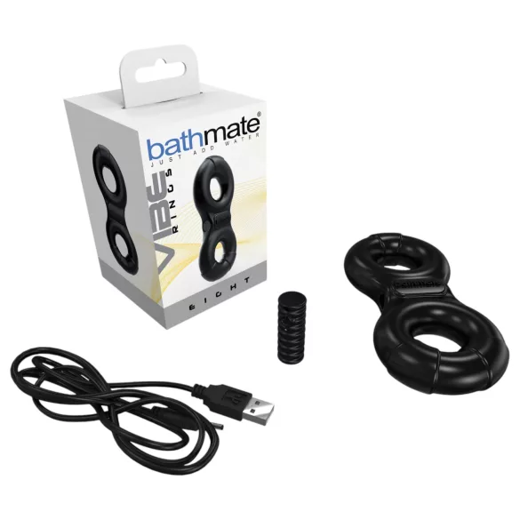 Bathmate Vibe Ring Eight - rechargeable vibrating penis ring (black)
