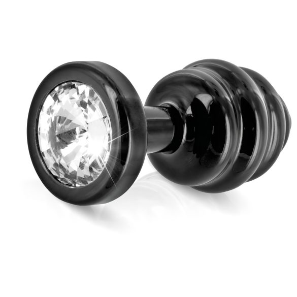 DIOGOL Anni - Ribbed Black Anal Plug (3cm)