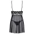 Obsessive Idillia - Airy Lace Nightgown & Thong Set (Black)