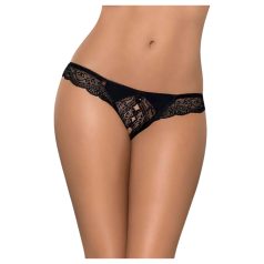   Obsessive Miamor - Sparkling Open Lace Thong for Women (Black)