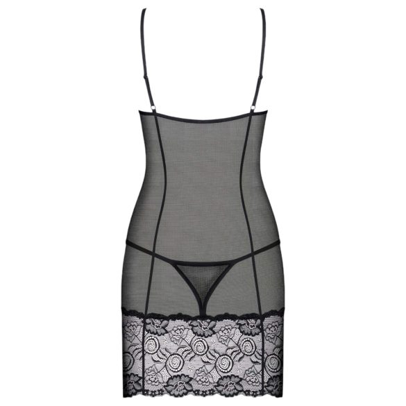 Obsessive Alluria - Lace Nightie & Thong Set (Black)