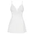 Obsessive 810-BAB-2 - Lace Babydoll & Thong Set (White) - L/XL
