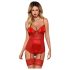 Obsessive Lovica - lace suspender top and thong (red)