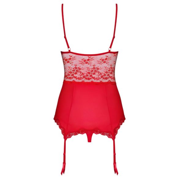 Obsessive Lovica - lace suspender top and thong (red)