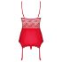 Obsessive Lovica - lace suspender top and thong (red)