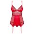 Obsessive Lovica - lace suspender top and thong (red)