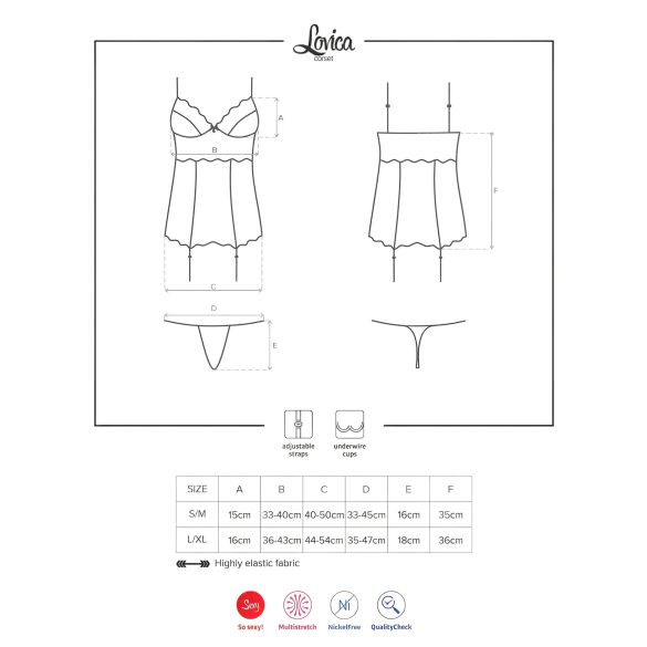 Obsessive Lovica - lace suspender top and thong (red)