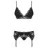 Obsessive 810-SEG-1 - Lace Lingerie Set (Black) - L/XL