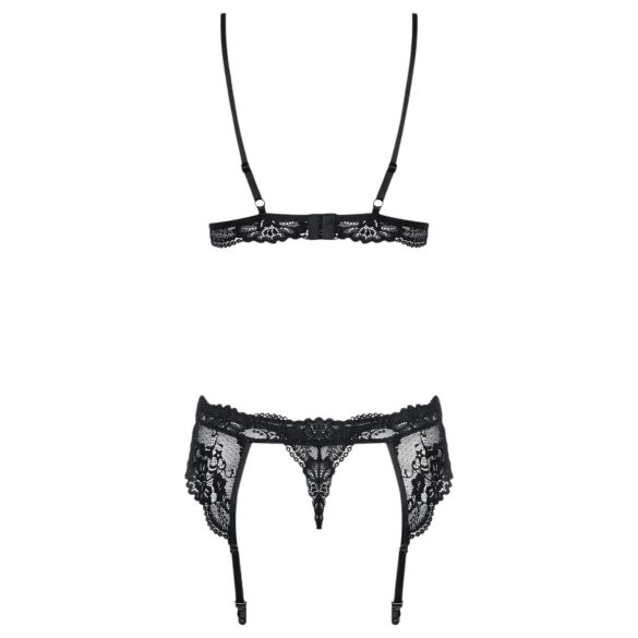 Obsessive 810-SEG-1 - Lace Lingerie Set (Black) - L/XL