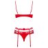 Obsessive Heartina - Red Lingerie Set - L/XL