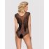 Obsessive B112 – Angel Wing Open-Back Fishnet Bodysuit (Black) - XL/XXL