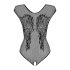 Obsessive B112 – Angel Wing Open-Back Fishnet Bodysuit (Black) - XL/XXL