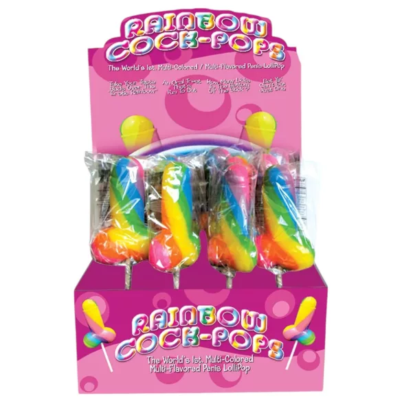 Rainbow Cock Pop - penis-shaped lollipop (85g) - fruit flavour