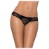 Obsessive Miamor - Sparkling Open Lace Thong for Women (Black) - XXL