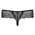Obsessive Miamor - Sparkling Women's Lace Thong (Black) - L/XL