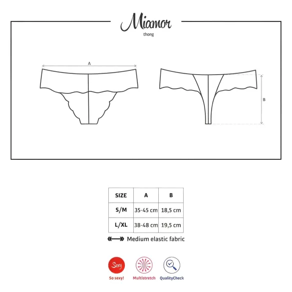 Obsessive Miamor - Sparkling Women's Lace Thong (Black) - L/XL