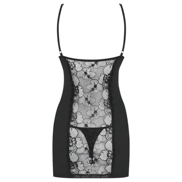 Obsessive Heartina - Black Nightdress & Thong Set