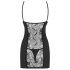 Obsessive Heartina - Black Nightdress & Thong Set - L/XL