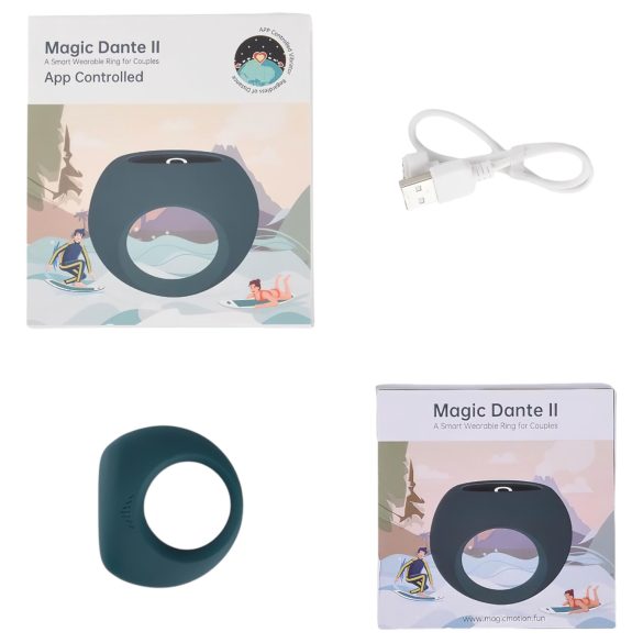 Magic Motion Dante II - Smart Rechargeable Vibrating Ring (Blue)